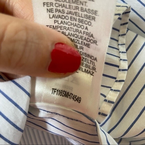 TIBI Stripe Off the Shoulder Smock Tunic Blouse 00 - Picture 10 of 14